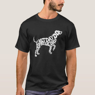 Camiseta Tee de forma de cão LDDR (cão branco)