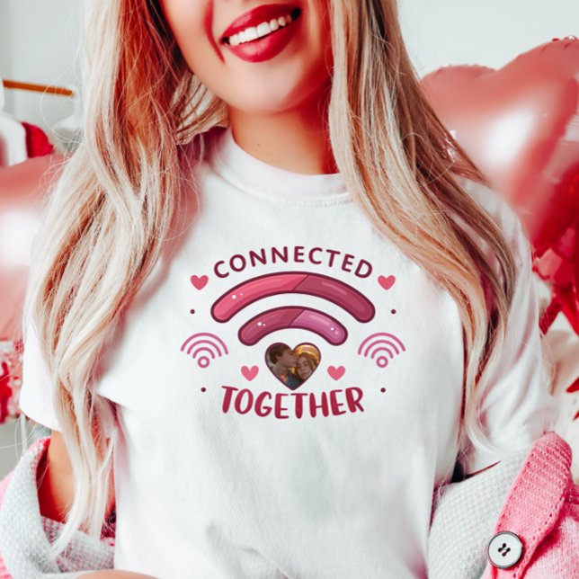 Camiseta Tee de Fotografias de Casal Personalizável, Ligado (Criador carregado)