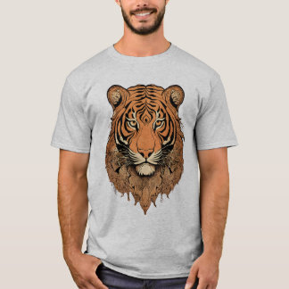 Camiseta Tee de Ilustração de Tigre Estilizado