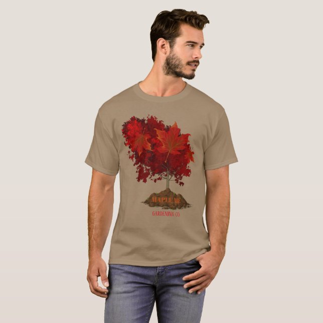 Camiseta Tee de Jardinagem Maple Me  (Frente Completa)