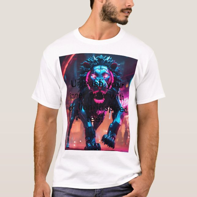 Camiseta Tee De Leão Rajante: Abrace Seu Lado Selvagem! (Frente)