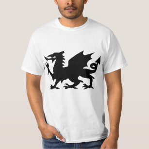 Camiseta Tee de Silhueta do Dragão de Gales Amarelo