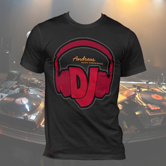 Camiseta Tee DJ Preto Personalizado (Criador carregado)