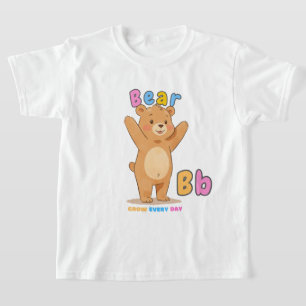 Camiseta Tee do Alfabeto "B é para Urso" - Cresça Todos os 