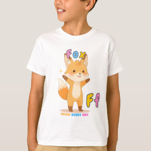 Camiseta Tee do Alfabeto "F é para Raposa" - Cresça Todos o