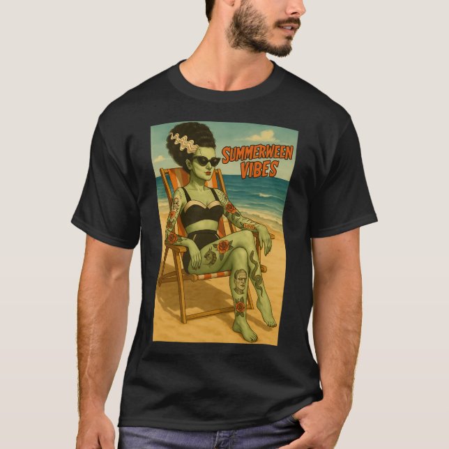 Camiseta Tee do Estilo Gótico da Praia do Summerbetween Vib (Frente)