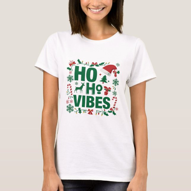 Camiseta Tee do Feriado de Ho Ho Ho da Trendy (Frente)