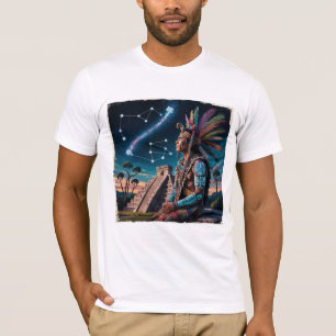 Camiseta Tee do Guia Espirital Mayan Shaman   Glyph Art Tri