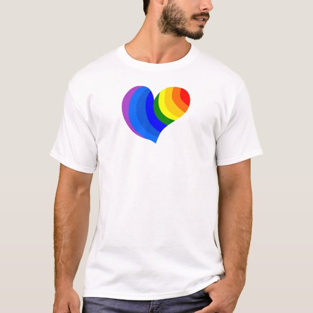 Camiseta Tee do Partido Branco "Arco-Íris" (Frente)
