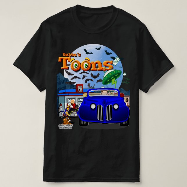 Camiseta Tee do Quente-Rod de Cartoon de Bubba (Frente do Design)