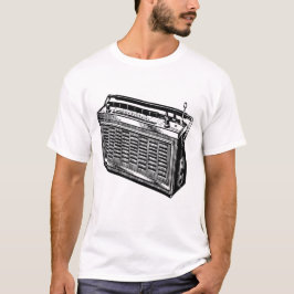 Camiseta Tee do Rádio de Ilustração Retroativa