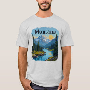 Camiseta Tee do Rio Montanhas do Céu de Montana