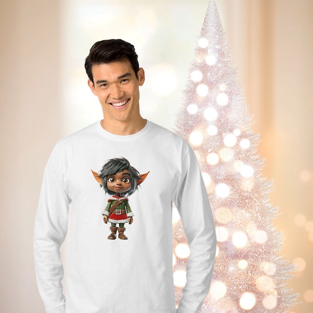 Camiseta Tee dos Homens do Elfo de Natal Quiet Girl (Criador carregado)