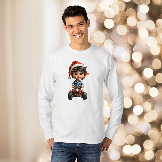 Camiseta Tee dos Homens do Elfo de Natal Todo-Terreno (Criador carregado)