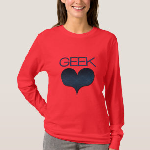 Camiseta Tee Escuro do Amor ao geek (Coração), Azul Escuro 