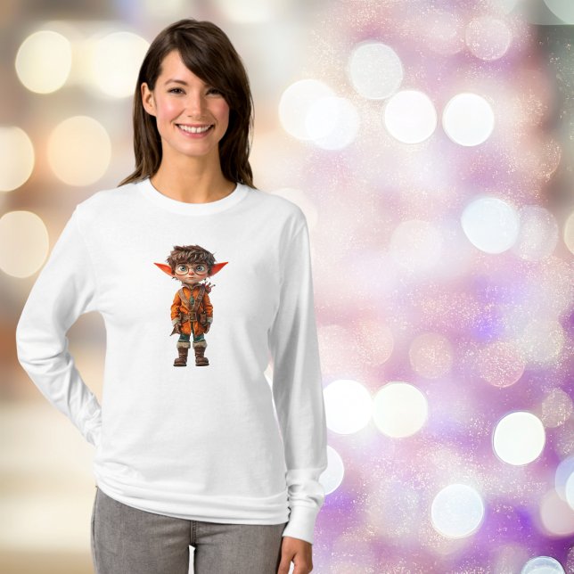 Camiseta Tee feminino do Elf de Natal Intent (Criador carregado)