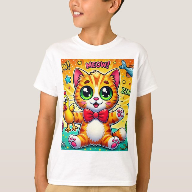 Camiseta "Tee Gato Puramente Rebelde" (Frente)