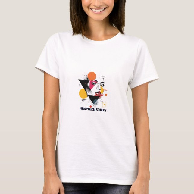 Camiseta Tee Gráfico de Arte abstrato Geométrica Face Femin (Frente)