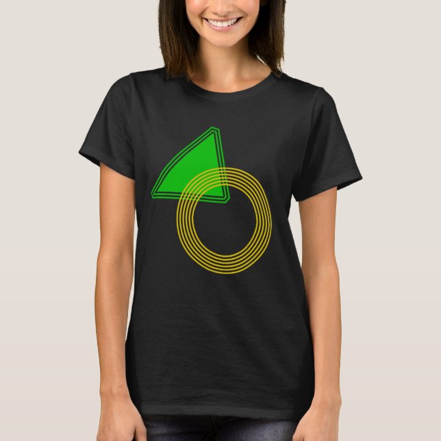 Camiseta Tee Gráfico de Formas com Sombra Geo-Impressão (Frente)