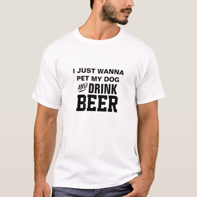 Camiseta Tee Gráfico De Pai De Cerveja Engraçado, Quer Bebe (Frente)