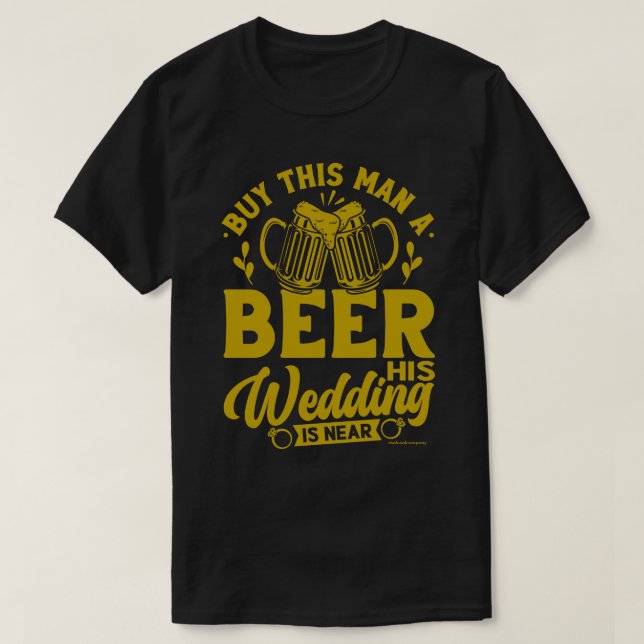 Camiseta Tee Gráfico Engraçado de Cerveja - Casamento de Ce (Frente do Design)