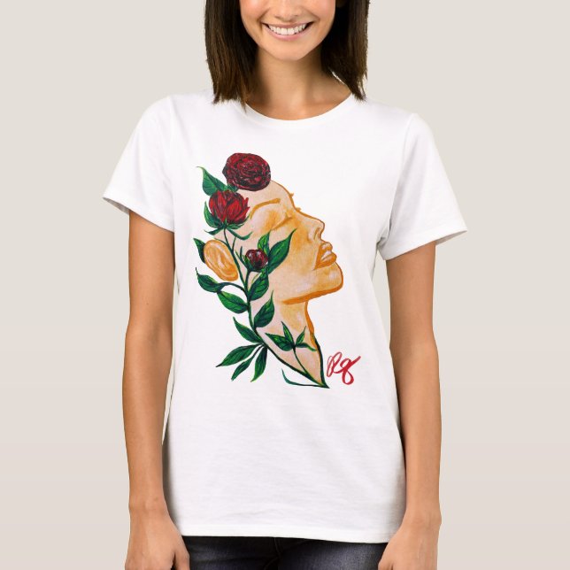 Camiseta Tee Gráfico Lady Rosa (Frente)