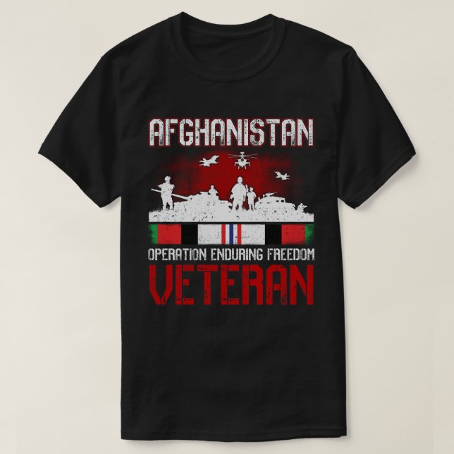 Camiseta Tee Gráfico Veterano do Afeganistão (Frente do Design)