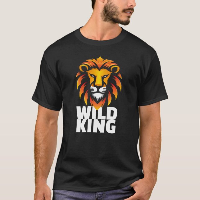 Camiseta Tee Gráfico WILD KING - Design de Cabeça de Leão P (Frente)