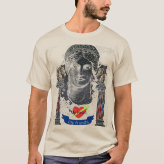 Camiseta "Tee Impressa em Negrito e Gráfico" "Gráfico de Ví