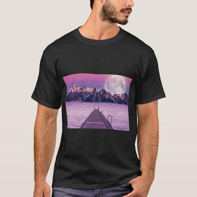 Camiseta Tee Inspirada na Natureza na Web Moonlit (Frente)