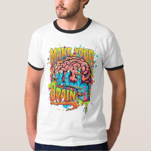 Camiseta tee inspiradora do estilo de t-shirt do cérebro