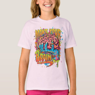 Camiseta tee inspiradora do estilo de t-shirt do cérebro