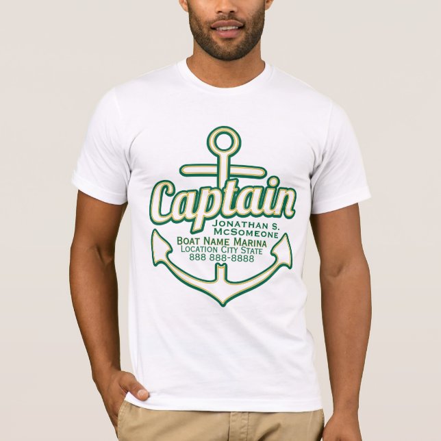 Camiseta Tee Náutica Capitão Anchor Totalmente Personalizad (Frente)