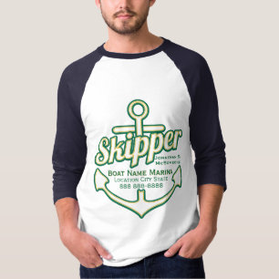 Camiseta Tee Náutico do Ancoragem de Pele Totalmente Perso