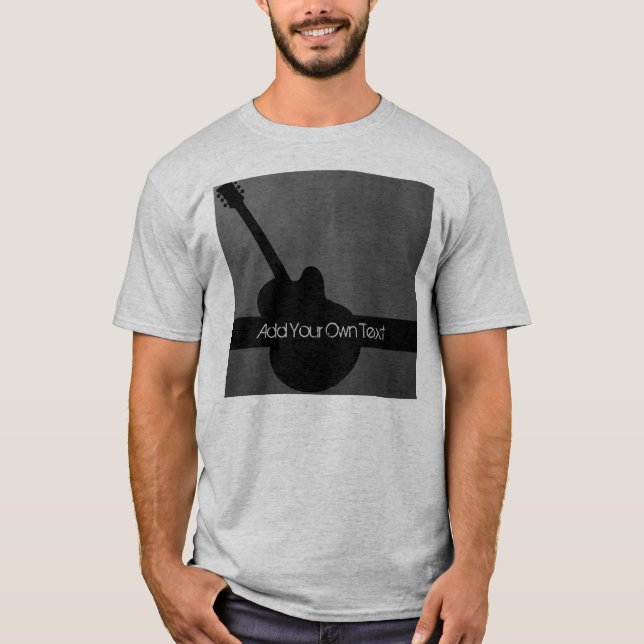 Camiseta Tee Personalizado do Violão Escuro (Frente)