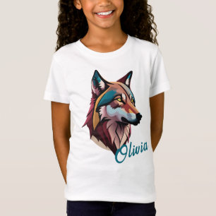 Camiseta Tee Personalizável Do Lobo Artístico - Adicione Se