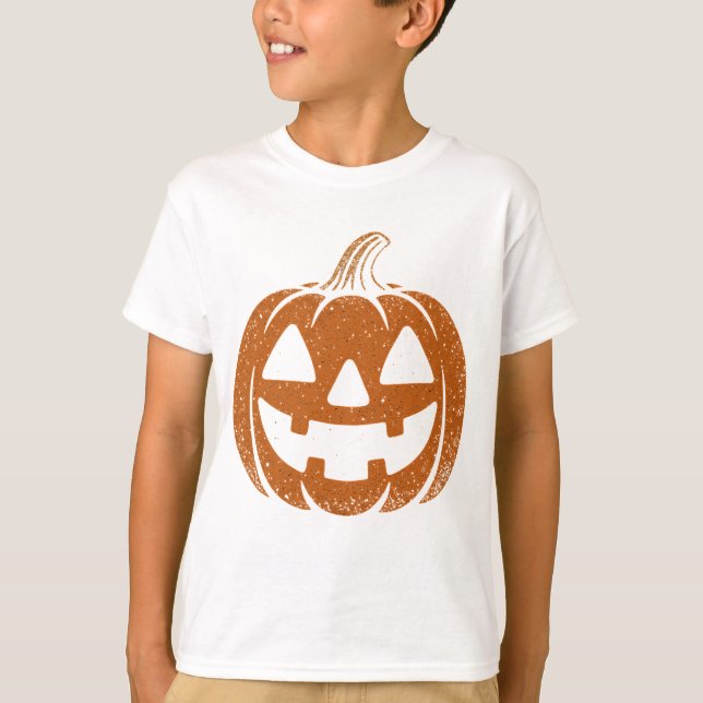Camiseta Tee Retro Pumpkin Face - Víblias de Halloween para (Frente)
