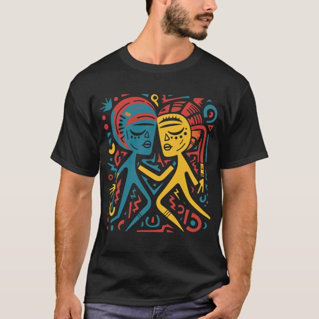 Camiseta Tee Rhythmic Harmony Abstrato Art (Frente)