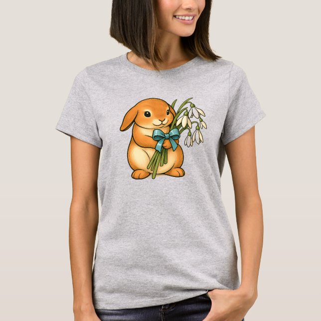 Camiseta Tee-shirt avec un lapin mignon. (Frente)