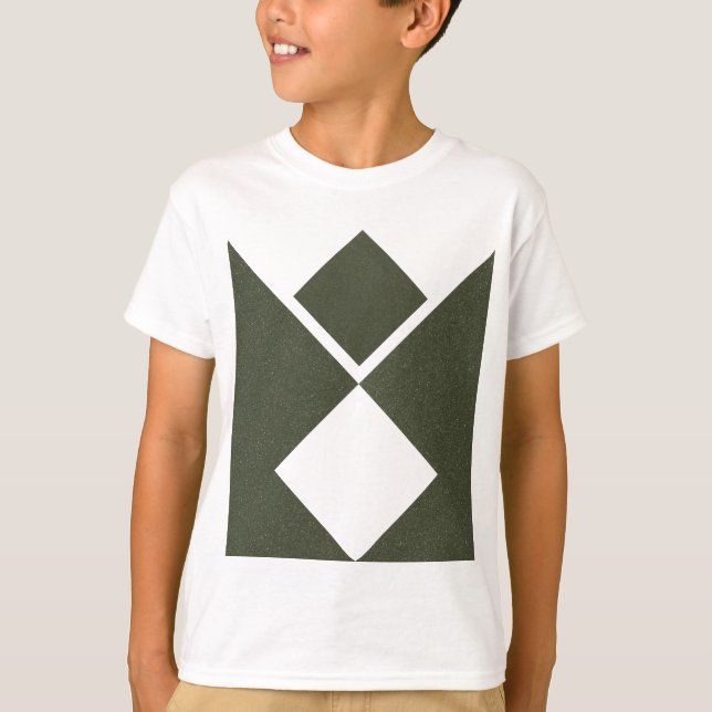 Camiseta Tee Verde Duo Geométrico - Camisa-T (Frente)