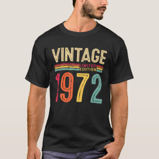Camiseta Tee Vintage, 50 Anos, 1972, Edição Limitada, 50º