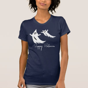 Camiseta Tee White Ghost Halloween, Slogan Spooky & Graphic