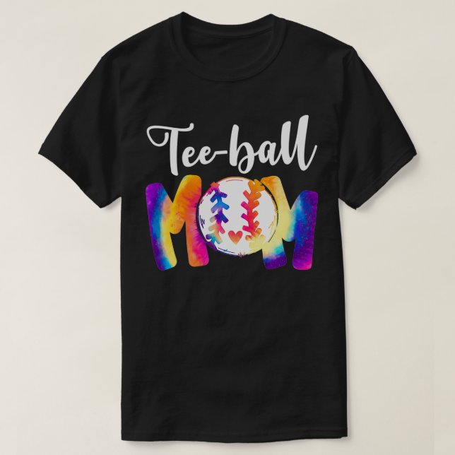 Camiseta Teeball Mãe TieDye Ball Engraçado Mãe Dia de as mã (Frente do Design)