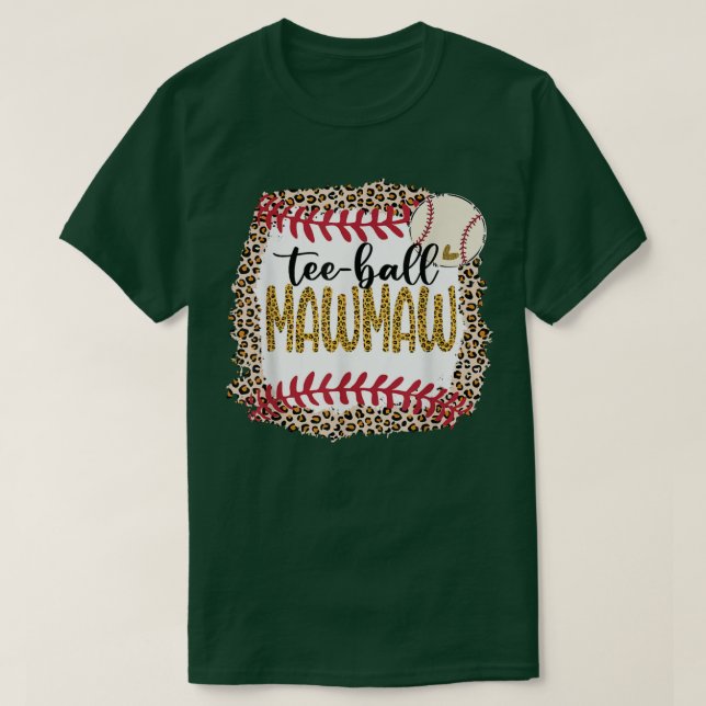 Camiseta Teeball Mawmaw, Leopard Teeball Mawmaw Para Softba (Frente do Design)