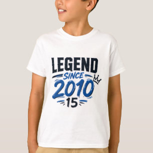 Camiseta Teen de 15 Anos de Idade Lendário Desde 2