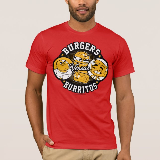 Camiseta Teen Titans Go! | Burgers Versus Burritos (Frente)
