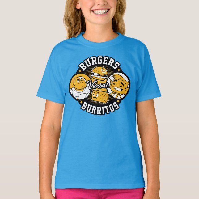 Camiseta Teen Titans Go! | Burgers Versus Burritos (Frente)
