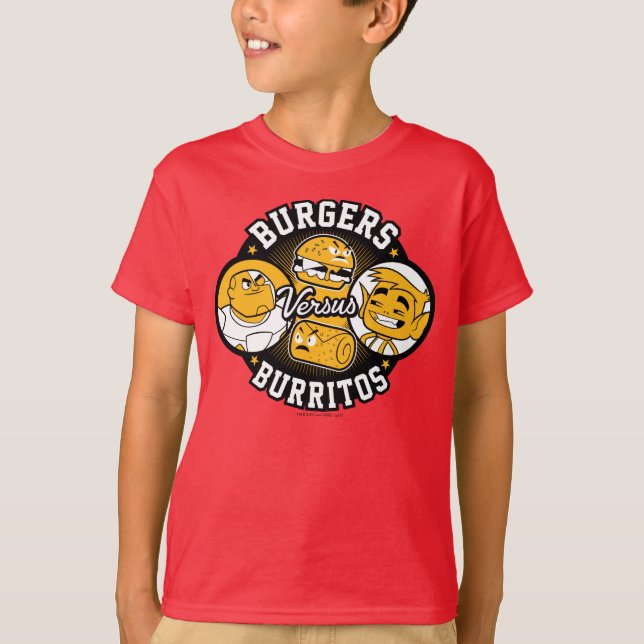 Camiseta Teen Titans Go! | Burgers Versus Burritos (Frente)