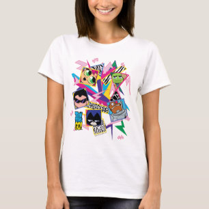Camiseta Teen Titans Go! Colagem em grupo dos anos 90