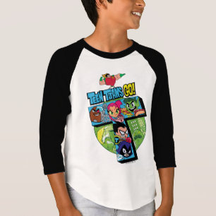 Camiseta Teen Titans Go! Colagem em Torre de Titãs